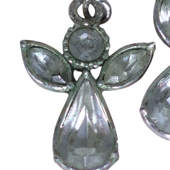 Brighton Heavenly Angel French Wire Earrings MSPR $48 GUC Silver Crystal Holiday - Picture 3 of 7